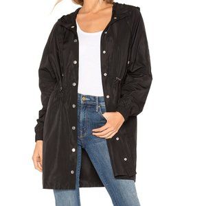 Sharona Drop Sleeve Windbreaker Coat - Black, Size S